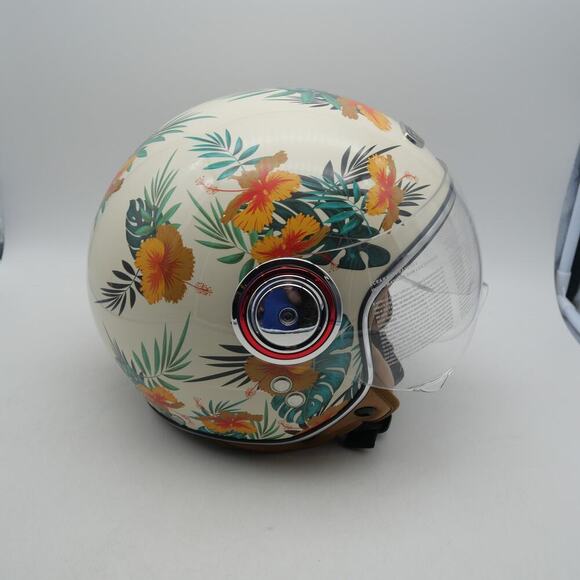 NEW Pretoee 3/4 Open Face  Helmet LARGE Retro Vintage Floral  Helmet  READ - Picture 7 of 13